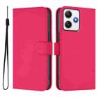 For Redmi 12 4G Global / Note 12R Skin Feel Solid Color Leather Phone Case with Lanyard(Rose Red) - 2