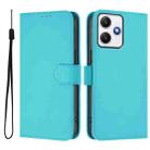 For Redmi 12 4G Global / Note 12R Skin Feel Solid Color Leather Phone Case with Lanyard(Lake Blue) - 2