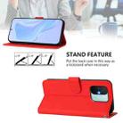 For Redmi 12C / 11A Skin Feel Solid Color Leather Phone Case with Lanyard(Red) - 3