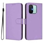 For Redmi 12C / 11A Skin Feel Solid Color Leather Phone Case with Lanyard(Lavender Purple) - 2