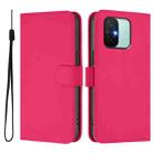 For Redmi 12C / 11A Skin Feel Solid Color Leather Phone Case with Lanyard(Rose Red) - 2