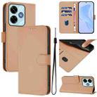 For Redmi 13 4G Global / 13 5G Global Skin Feel Solid Color Leather Phone Case with Lanyard(Nude) - 1