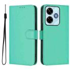 For Redmi 13 4G Global / 13 5G Global Skin Feel Solid Color Leather Phone Case with Lanyard(Green) - 2