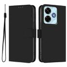 For Redmi 13 4G Global / 13 5G Global Skin Feel Solid Color Leather Phone Case with Lanyard(Black) - 2