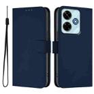 For Redmi 13 4G Global / 13 5G Global Skin Feel Solid Color Leather Phone Case with Lanyard(Navy Blue) - 2