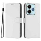 For Redmi 13 4G Global / 13 5G Global Skin Feel Solid Color Leather Phone Case with Lanyard(White) - 2