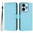 For Redmi 13 4G Global / 13 5G Global Skin Feel Solid Color Leather Phone Case with Lanyard(Sky Blue) - 2