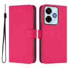 For Redmi 13 4G Global / 13 5G Global Skin Feel Solid Color Leather Phone Case with Lanyard(Rose Red) - 2