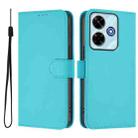 For Redmi 13 4G Global / 13 5G Global Skin Feel Solid Color Leather Phone Case with Lanyard(Lake Blue) - 2