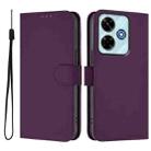 For Redmi 13 4G Global / 13 5G Global Skin Feel Solid Color Leather Phone Case with Lanyard(Violet) - 2