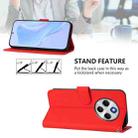 For Redmi 14C 4G Skin Feel Solid Color Leather Phone Case with Lanyard(Red) - 3