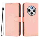 For Redmi 14C 4G Skin Feel Solid Color Leather Phone Case with Lanyard(Pink) - 2