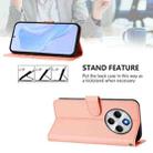 For Redmi 14C 4G Skin Feel Solid Color Leather Phone Case with Lanyard(Pink) - 3