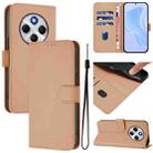 For Redmi 14C 4G Skin Feel Solid Color Leather Phone Case with Lanyard(Nude) - 1