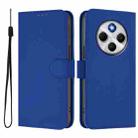 For Redmi 14C 4G Skin Feel Solid Color Leather Phone Case with Lanyard(Dark Blue) - 2