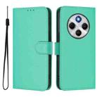 For Redmi 14C 4G Skin Feel Solid Color Leather Phone Case with Lanyard(Green) - 2