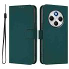 For Redmi 14C 4G Skin Feel Solid Color Leather Phone Case with Lanyard(Dark Green) - 2