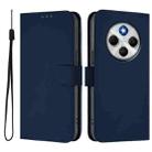 For Redmi 14C 4G Skin Feel Solid Color Leather Phone Case with Lanyard(Navy Blue) - 2