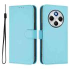 For Redmi 14C 4G Skin Feel Solid Color Leather Phone Case with Lanyard(Sky Blue) - 2