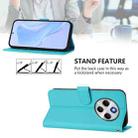 For Redmi 14C 4G Skin Feel Solid Color Leather Phone Case with Lanyard(Lake Blue) - 3