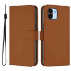 For Redmi A1 4G Global / A2 4G Skin Feel Solid Color Leather Phone Case with Lanyard(Brown) - 2