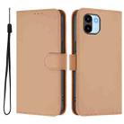 For Redmi A1 4G Global / A2 4G Skin Feel Solid Color Leather Phone Case with Lanyard(Nude) - 2