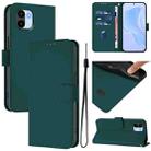 For Redmi A1 4G Global / A2 4G Skin Feel Solid Color Leather Phone Case with Lanyard(Dark Green) - 1