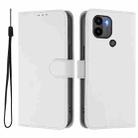 For Redmi A1+ 4G / A2+ Skin Feel Solid Color Leather Phone Case with Lanyard(White) - 2