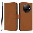 For Redmi A3 4G Global / A3X 4G Skin Feel Solid Color Leather Phone Case with Lanyard(Brown) - 2