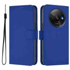 For Redmi A3 4G Global / A3X 4G Skin Feel Solid Color Leather Phone Case with Lanyard(Dark Blue) - 2