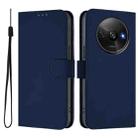 For Redmi A3 4G Global / A3X 4G Skin Feel Solid Color Leather Phone Case with Lanyard(Navy Blue) - 2