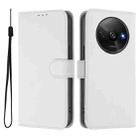 For Redmi A3 4G Global / A3X 4G Skin Feel Solid Color Leather Phone Case with Lanyard(White) - 2