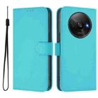 For Redmi A3 4G Global / A3X 4G Skin Feel Solid Color Leather Phone Case with Lanyard(Lake Blue) - 2