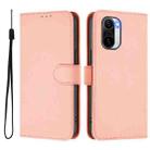 For Redmi K40 / K40 Pro Skin Feel Solid Color Leather Phone Case with Lanyard(Pink) - 2