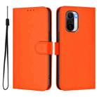 For Redmi K40 / K40 Pro Skin Feel Solid Color Leather Phone Case with Lanyard(Orange) - 2