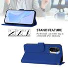 For Redmi K40 / K40 Pro Skin Feel Solid Color Leather Phone Case with Lanyard(Dark Blue) - 3