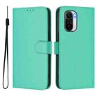 For Redmi K40 / K40 Pro Skin Feel Solid Color Leather Phone Case with Lanyard(Green) - 2