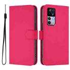 For Redmi K50 Ultra Skin Feel Solid Color Leather Phone Case with Lanyard(Rose Red) - 2