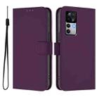 For Redmi K50 Ultra Skin Feel Solid Color Leather Phone Case with Lanyard(Violet) - 2