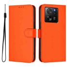 For Redmi K60 Ultra Skin Feel Solid Color Leather Phone Case with Lanyard(Orange) - 2