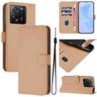 For Redmi K60 Ultra Skin Feel Solid Color Leather Phone Case with Lanyard(Nude) - 1