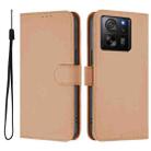 For Redmi K60 Ultra Skin Feel Solid Color Leather Phone Case with Lanyard(Nude) - 2