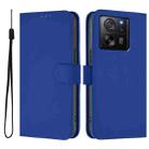 For Redmi K60 Ultra Skin Feel Solid Color Leather Phone Case with Lanyard(Dark Blue) - 2