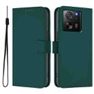 For Redmi K60 Ultra Skin Feel Solid Color Leather Phone Case with Lanyard(Dark Green) - 2