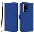 For Redmi K60 / K60 Pro Skin Feel Solid Color Leather Phone Case with Lanyard(Dark Blue) - 2