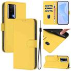 For Redmi K60 / K60 Pro Skin Feel Solid Color Leather Phone Case with Lanyard(Lemon Yellow) - 1