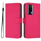 For Redmi K60 / K60 Pro Skin Feel Solid Color Leather Phone Case with Lanyard(Rose Red) - 2