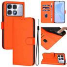 For Redmi K70 Ultra Global Skin Feel Solid Color Leather Phone Case with Lanyard(Orange) - 1