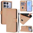 For Redmi K70 Ultra Global Skin Feel Solid Color Leather Phone Case with Lanyard(Nude) - 1