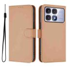 For Redmi K70 Ultra Global Skin Feel Solid Color Leather Phone Case with Lanyard(Nude) - 2